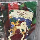 Bucilla Plaid Skiing Santa 18  Felt Christmas Stocking-kit Plays Jingle Bells