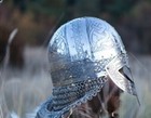 Medieval Viking Helmet Armor Vendel Steel Etched Helmet With Chainmail Viking