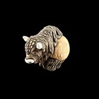 Handmade Carved Clay Buffalo Figurine Uruguay Pottery Enamel Animal Bison