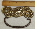 Lot Of 2  pair  Antique Stamped Brass Drawer  Desk bin cabinet Handles pulls