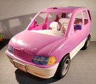 Barbie Picnic Pop Out Suv Car Toy Pink Purple And White