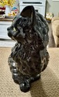 Vintage Black Cat Ceramic With Green Eyes  1975
