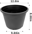 10 Pcs 5 Gallon Black Plastic Plant Nursery Pot Container Grow Flower Garden