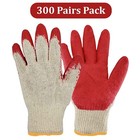Wholesale 300 Pairs Red Latex Dipped Gloves Rubber Palm Coated Work Gloves