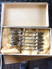 1955 Set Of 6 Vintage Gewe Sterling Silver Spoons Original Box Malmo Sweden Euc