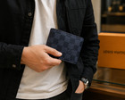 Authentic Louis Vuitton Multiple Bifold Wallet Damier Graphite Canvas - Black