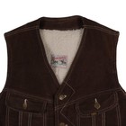 Vintage Lee Rider Sherpa Lined Vest Brown Men   s Large Suede Western Cowboy