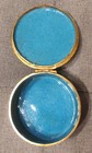 Antique Pill Box In Painted Brass With Floral And Animal Motifs
