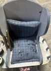 Vtg Wood Rocking Chair Pin Cushion Sewing Seamstress Crafters Decor Flower Spool