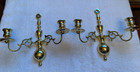 Vintage Pair Of Brass Ornate Candle Holders Wall Sconces Made In England
