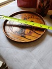 Vintage Hand Carved Wood Decanter   5 Goblets     Mid Century Bar Set