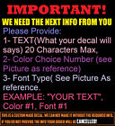 Custom Text Name Personalized Vinyl Lettering Decal Sticker   Car  Door  Window