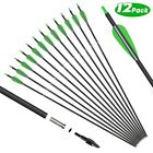 12pcs 30   Archery Carbon Arrows Hunting Broadheads 100 Grain Quiver Bow Target