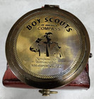 Brown Antique Brass Boy Scouts Compass   Nautical Brass Navigational With Case