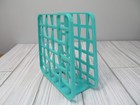 Vtg Napkin Holder Teal Blue Plastic Mcm Lustro Ware Open Weave Kitchen Table U 