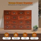 16 Drawers Vintage Tabletop Library Card Catalog Cabinet Apothecary Storage Box