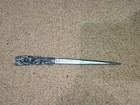 Vintage Metzke Pewter Rose Letter Opener 1987 Ornate Floral Desk Accessory