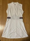 Baleaf Women s White Poly Spandex Sleeveless Tennis Golf Dress Medium Ribbed