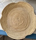 Vintage Hand Woven African Basket Beautful Details 14    Round