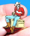 1980 s Georgia Jaycees Burt Reynolds Smokey   The Bandit Brass Enamel Brooch Pin
