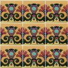 Mexican Tiles High Relief Ceramic Cuerda Seca Malibu Santa Barbara Tiles Cs-83