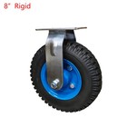 8  Quiet Heavy Duty Pneumatic Rubber Rigid And Swivel Caster Wheel For Cart