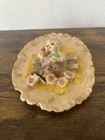 Vintage Oval Molded 3d Wall Hanging Decor Plaque Hand Painted Rare Backside 
