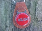 1970s Mazda Nos Brown Suede Leather Key Fob Silver Hardware Usa Made