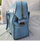 Vintage Samsonite Silhouette Luggage Bag Tote Carry On Overnight Blue Travel