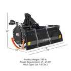 Titan Attachments Pro Series 3 Point Rotary Tiller  72  Cutting Width  Cat 1 2