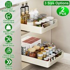 2pack Sliding Out Storage Drawers Cabinet Organizer Bathroom Kitchen Rack Holder