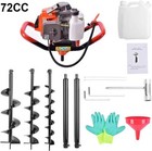 72cc Post Hole Digger With 4  8  12  Auger  Powerful Gas Engine For Digging