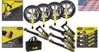 4 Pack Heavy Duty Car Tie Down Straps - 10 000 Lbs Strength For Safe Hauling