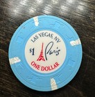 Paris Hotel Casino Las Vegas Nevada Blue   1 Casino Chip 1 00 Dollar Poker