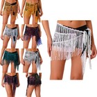 Women s Belly Dance Skirt Belly Dance Hip Scarf Fringe Lace-up Mini Skirt Music