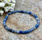 4mm Blue Aventurine Beaded Bracelet Natural Gemstone Stretch Bracelet Handmade