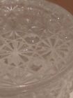 Vintage Daisy Button Clear Glass Round Trinket Vanity powder Dish With Lid