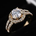 Gold Plated Cubic Zirconia Cz  Ring Wedding Engagement Party Size8 Jewelry