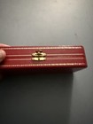 Cartier Ballpoint Pen Case Replacement Box Only Red Leather Gold Trim Cost0046