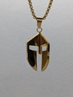 Stainless Steel Gold Roman Spartan Gladiator Helmet Pendant  22  Necklace  