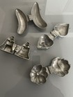 4 - Vintage Hinged Pewter  Ice Cream  Chocolate Butter Molds - Set Of 4 