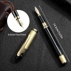 Metal Fountain Pens Set  0 5mm Luxury Fine Point Fountain Pen  With 10 2 6mm Ink