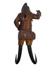 Antique 19th Century Black Forest Hand-carved Coat Hook Of An Old Man