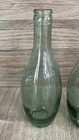 Vntg Perrier Mineral Water Bowling Pin Shaped Bottle Lot Of 2 Old Green Bottles