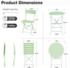 3 Folding Patio Bistro Set  Outdoor Table Chairs Piece Set  Fo Set Furniture And