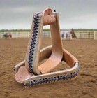 Deluxe Rawhide Overshoe Roper Western Stirrups