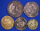5 Tudor Coins - Henry Vii Henry Viii Elizabeth I 6d 4d 2d Quarter Angel  5tud 