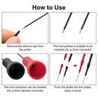 4pcs Multimeter Test Lead Back Probes Sharp Needle Micro Pin For Banana Plug