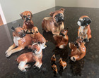 Vintage Boxer 7 Figurine Lot  Japan  Planter  Salt Pepper  Shoe Thief  Mom Puppy