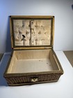 Vintage Wicker Sewing Basket With Supplies 